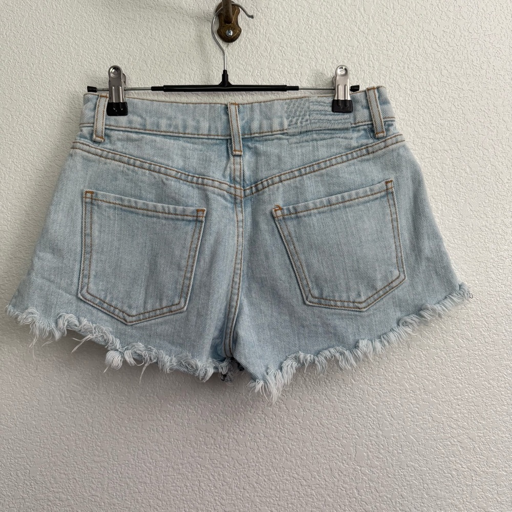 REVICE Light Wash Button Fly Shorts 24 - Picture 3 of 3